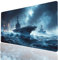 Alfombrilla Ratón xxl 90x40x0.3CM, Impermeable Alfombrilla Escritorio Batalla naval, Portaaviones Mouse Pad con Base de Goma Antideslizante, Protector Escritorio para Portatil Teclado Gamer Model08785
