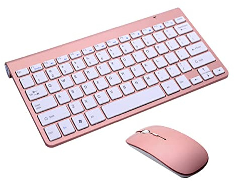 Gatuida Tastiera e Mouse Wireless 2.4g Ultra-sottile Portatile Design Elegante Set in Plastico per Tablet e Computer per Back To School Party e Ufficio