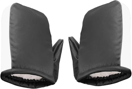 Gants de guidon de moto – Chauffe-mains coupe-vent en cuir PU, manchons d'hiver pour VTT, équipement thermique pour guidon | Gants chauds pour véhicule électrique pour homme et femme pour l'équitation