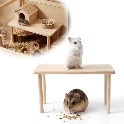 DOPENSPI Hamster Plattform,Hamster Zubehör Wooden Platform für Hamsterkäfig,Play Pedestal für Syrian Dwarf Hamsters, Gerbils, Mice, Degus or Other Small Pets