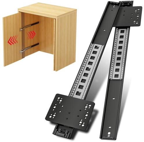 NECILO 400mm Guía de extracción oculta para puertas de armarios,Herrajes ocultos para puertas correderas de armarios,correderas para puertas de bolsillo,extraíbles para cajones,montaje lateral,1 par