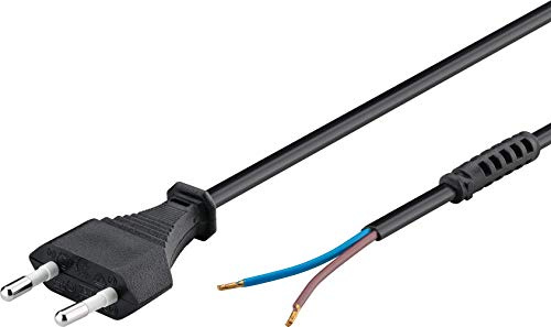 Goobay 50502 Euro Kabel zum Konfektionieren, 1.5 m, Schwarz