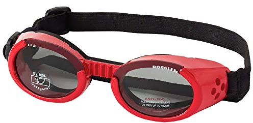 Doggles DGIL-13-L ILS Shiny Red Frame/Smoke Lens Hundesonnenbrille, L