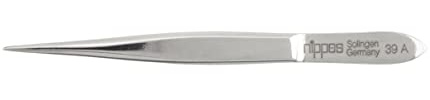 nippes Solingen Pinzette mit schmaler Spitze | Federstahl vernickelt | 8 cm | Pinzette Augenbrauen Zupfen