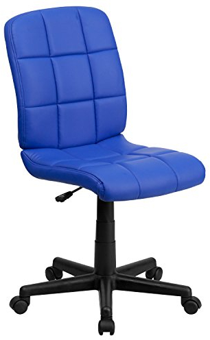 Flash Furniture Clayton Bürostuhl, gesteppt, Vinyl, mittlere Rückenlehne, Blau