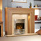 Electric Oak Wood Surround Modern Silver Brushed Steel Pebble Coal Fire LED Fireplace Suite Lights Large Big Spotlights - 54
