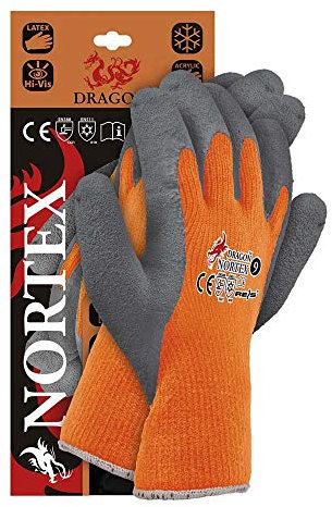 Reis NORTEX9 Dragon Schutzhandschuhe, Orange-Stahlblau, 9 Größe, 12 Stück