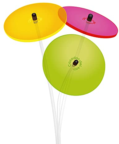 Cazador-del-sol ® - das Original | mini-Cazadores | 3 Stück | Sonnenstrauß kunterbunt | Durchmesser 8cm | Höhe 25cm