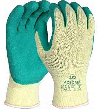 UCI ACE Grip grün Latex Palm beschichtet Mehrzweck-Gartenhandschuhe