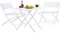 Relaxdays Gartenmöbel Set Bastian, klappbar, 3-teilig, Rattan-Optik, klein, HBT Tisch: 75,5 x 60 x 60 cm, weiß