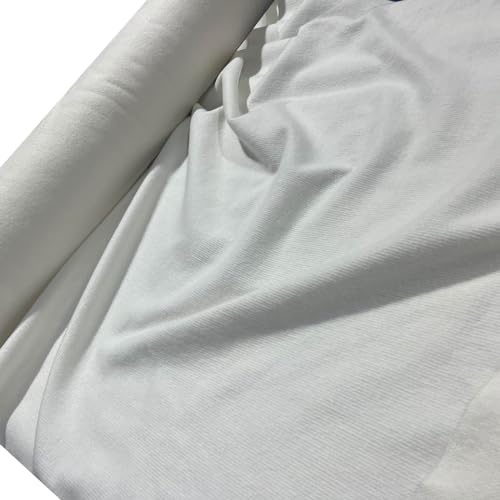 Curtain Bump Lining Fabric - 137cm Wide, Approx 410gsm in Weight, Cotton and Viscose Blend Fabric Material - Blackout Curtains, Thick Home Fashion Thermal Interlining per Metre (Ivory)