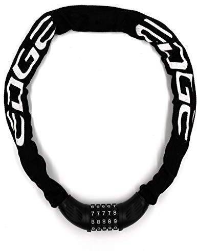 Edge Fahrradschloss, Trace Code Kettenschloss Zahlenschloss für Fahrrad und Motorrad, 6mm x 900mm, 765g (Schwarz)