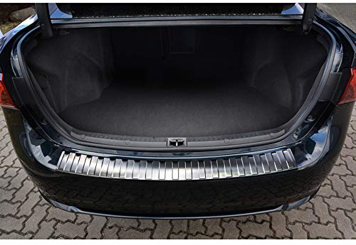 Avisa Edelstahl Heckstoßstangenschutz passgenau | kompatibel mit Mercedes E-Klasse W212 Kombi 2013-2016 - Hochglanzschwarz