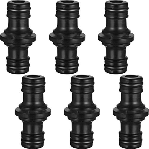 Hotop 6 Pièces Double Connecteur de Tuyaux Mâles Raccords de Tuyaux pour Rejoignez Le Tube de Tuyaux de Jardin (Noir)