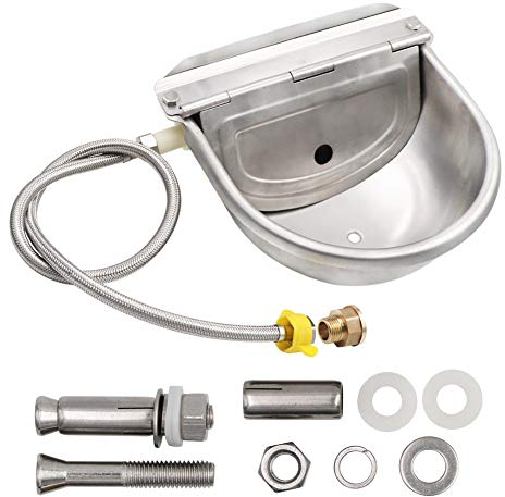 Automatic Large Dog Water Dispenser, Animal Poultry Drinking Water Bowl Kit 304 Stainless Steel Livestock Waterer for Pigs Cattle Goat Sheep