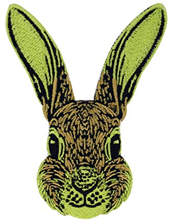 Finally Home Hasen Kopf Patch zum Aufbügeln | Wald Tiere Patches, Hase Bügelflicken, Kaninchen Flicken, Aufnäher für Kinder und Erwachsene