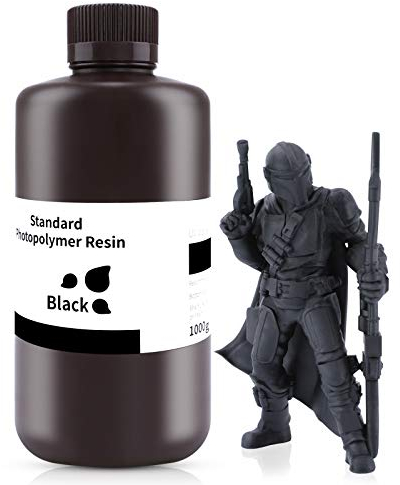 ELEGOO 3D Drucker LCD UV Resin, Hohe Präzision 405nm Rapid Photopolymer Resin für LCD/DLP 3D Drucker Photopolymer Harz 1000g Schwarz