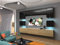 Furnitech Wohnwand Wohnzimmer | Wohnzimmer Möbel mit LED RGB - 16 Farben | Hängend Wohnwand Modern | Wohnzimmer Schrankwand mit Regale und TV Schrank (Nowara AN1-17BS-HGM31 1B)