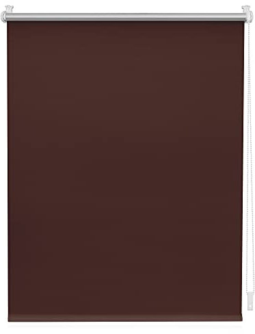 Lichtblick Thermorollo ohne Bohren, Klemmfix, Verdunklungsrollo, Hitzeschutz, Sichtschutz, Wandmontage, Deckenmontage, Rollo für Fenster und Türen Braun,B85 x H150 cm