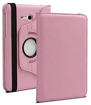 TTYYNN Custodia per tabletPer Samsung Galaxy Tab 3 Lite 7quot; SM-T110 T111 Tab E 7.0quot; Custodia per tablet SM-T113 T116 360 Cover rotante in pelle flip, rosa