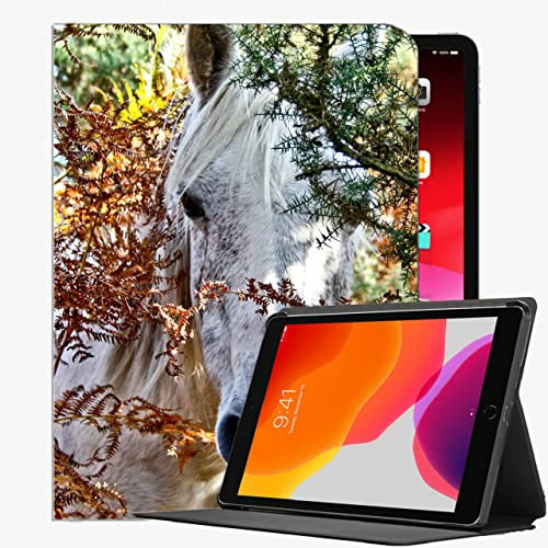 Für iPad Case Fit 2018/2017 iPad 9.7 6th / 5 Generation, Pferde Bäume Aussehen Hülle Slim Shell Cover für iPad 9,7 Zoll