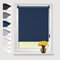 Eurohome Verdunkelungsrollo Thermo Rollo 120x130cm (Stoffbreite 116 cm) Dunkelblau Klemmfix ohne Bohren mit gleichfarbige Beschichtung Seitenzugrollo OEKO-TEX STANDARD 100 Klemmrollo für Fenster & Tür