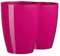 Tymar Orchideentopf Übertopf, 2er-Pack, transparent, Blumentopf, Blumenkübel für Orchidee, Pflanzentopf aus Kunststoff, Moderne, schlanke, Runde Form, AGASTO001 (Rosa, ø 14 cm)
