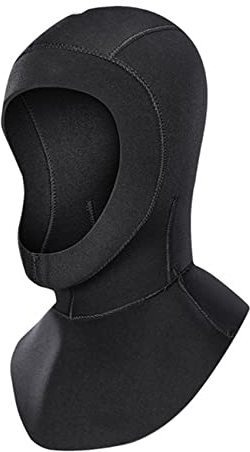 MYENA 5mm Neopren Herren Womens Hut Neoprenanzug Diving Helm Winter Stretch Hood Tauchen Surf Kayak Bodyboard Swimwear Cap,Schwarz,XXL