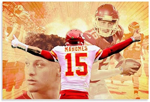 GPEIHANG Leinwand Malerei Bild Kansas City Chiefs - Patrick Mahomes II MVP-Star für Familiendekor Poster Wandkunst Bilder Und Drucke 15.7x23.6(40x60cm) Kein Rahmen