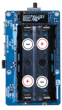 sb components UPS HAT for Raspberry Pi with Real Time Power Monitoring Raspberry Pi UPS HAT 18650 Battery Charger Power Bank Power Management Expansion Board (UK Plug)