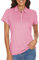 KEFITEVD Funktionsshirt Damen Kurzarm Atmungsaktiv mit Knopfleiste Sommer Leicht Poloshirt Stretch Sport Oberteil Meliert Rosa L
