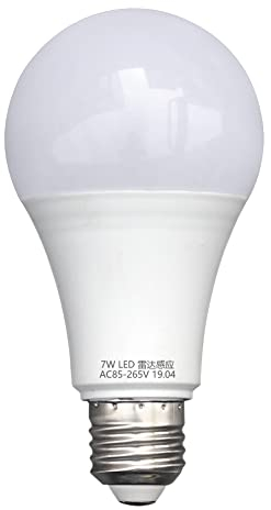Demiawaking 5/7/9/12W E27 LED Radar Bewegungsmelder Glühbirne SMD5730 180V-240V PIR Bewegungssensor Lampe Automatisch OFF/ON (7W)