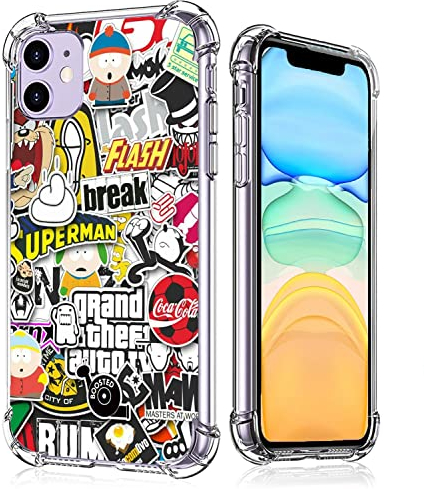 Fashion Pop Art for iPhone 11 Case,Cute Cartoon Pop Culture Case for Men Women,Unique Trendy Cool TPU Bumper Case for iPhone 11