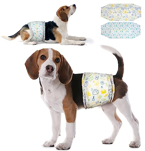 Dono Hundewindeln für Rüden,48 Stück,Rüdewindeln,Windeln für Hunde,Rüdebinden,Bauchbinden für Rüden,super saugfähig auslaufsicher,Inkontinenz, Reizharn, XS, S, M, L