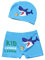 Set Costume Nuoto Bambino, Cartoon Nuotare Pantaloncini Cartoon e Cuffia Piscina Bambini (IT, età, 7 Anni, 8 Anni, Regular, Azzurro)