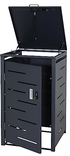 Cache-Poubelle pour 1 Personne HWC-E83, Cache-Poubelle, Extensible 103x60x62cm - Anthracite, Acier 24kg