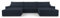 mb-moebel Wohnlandschaft aus Cordstoff Ecksofa U-Form Cord mit Schlaffunktion Eckcouch mit Bettkasten Sofa Couch Polsterecke U-Sofa - 410x85x200cm - Denver U - Poso 135 Schwarz