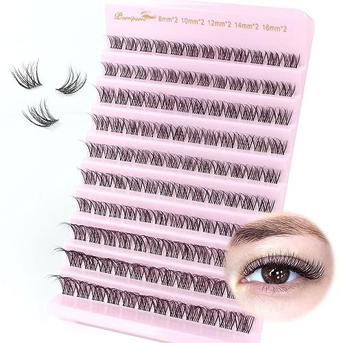 Parriparri Faux Cils Individuel Bande Transparente Naturel Extension de Cils Professionnel 120 PCS Cluster DIY Lashes Individual Eyelashes Mix 8-16mm Cils Individuels