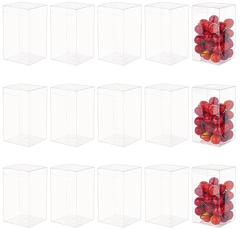 BENECREAT 15 transparente PVC-Geschenkboxen, 8x8x14cm Rechteckige Durchsichtige Kunststoffbehälter Für Weihnachten, Hochzeit, Party, Geburtstagsgeschenke
