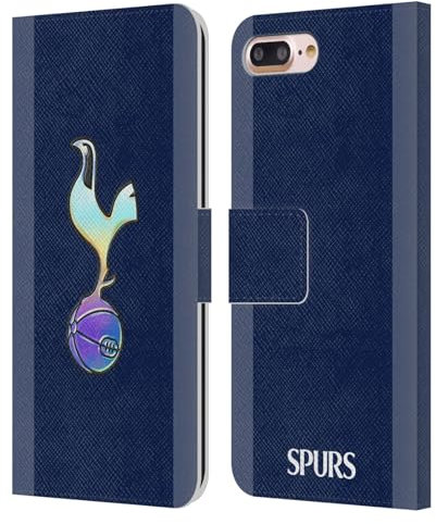 Head Case Designs Officially Licensed Tottenham Hotspur F.C. Dark Blue and Purple 2023/24 Badge Leather Wallet Case Compatible With Apple iPhone 7 Plus/iPhone 8 Plus