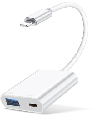 Adaptateur USB iPhone,Lightning vers USB pour Caméra OTG vec Port de Charge,Compatible avec iPhone 14 Series/13 Series/12 Series/11 Series Lecteur de Carte,Clavier,Souris,clé USB et contrôleur de Jeu