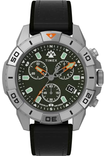 Timex Herren Chronograph Quarz Armbanduhr mit einem Lederband Ridge Chrono