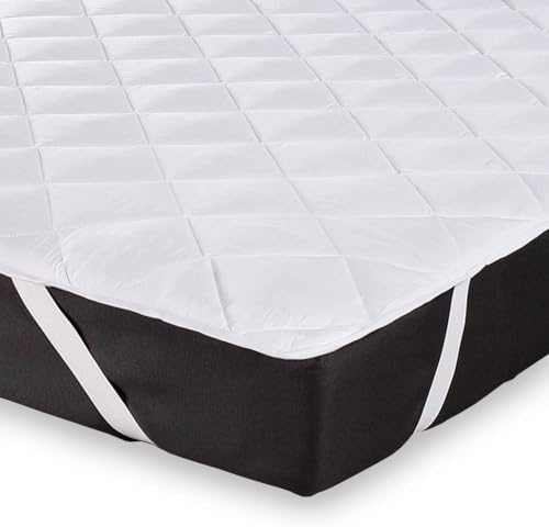 Matratzenschoner Allergiker geeignet, atmungsaktiv - Matratzenschutz für Matratzen, Boxspringbetten, Wasserbetten - Befestigung mit Eckgummis, bei 60° waschbar (100x200 cm)