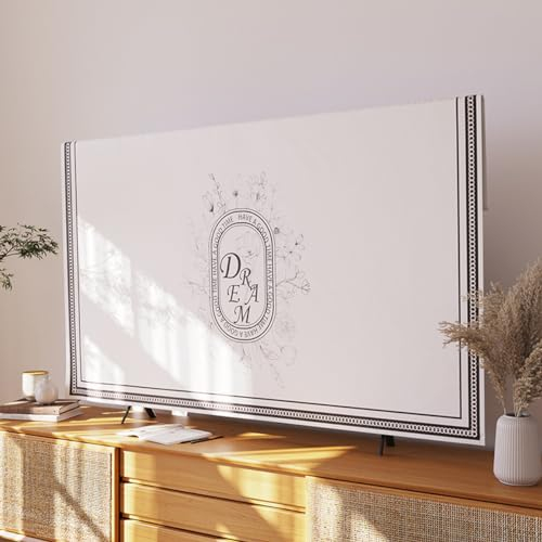 VUT Schlafzimmer-Wand-tv-staubschutz, Französische Elegante Tv-abdeckungen, Weicher Kristall-samtstoff, Staubdichter Schutz Für Flachbildfernseher, Smart-tvs(Size:65in(150x90cm),Color:B)