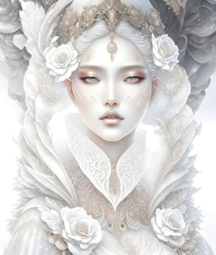 SERENDIPITP Leinwand-Poster, Wandkunst, ohne Rahmen, 60 x 90 cm, Diva in kunstvoller weißer Kleidung