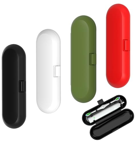 SJDOFU Elektrische Zahnbürste Reiseetui, 4 Stück Zahnbürsten Reisebox Elektrische, Zahnbürstenbox Für Braun Oral b Elektrische Zahnbürste Serie(Red, White, Black, Avocado Green)