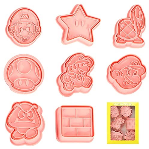 Moldes Galletas Niños, 8PCS Cortadores de Galletas, Cookie Cutter, 3D Formas Galletas, Moldes Galletas Infantiles, para Decorar Galletas, Reposteria, Sandwich