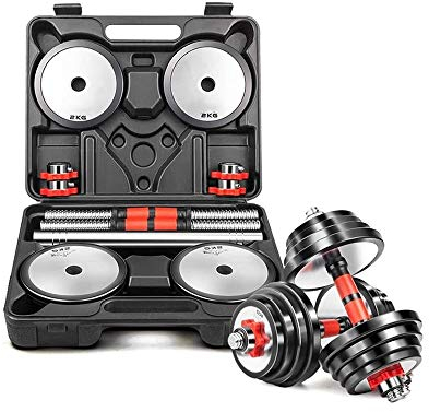 UsmAsk Verstellbare Gewichte, Kurzhantel-Set für Herren, Heim-Gewichtskessel, abnehmbares, umweltfreundliches Langhantel-Kombinationsset, Größe: 20 kg, Farbe: Schwarz