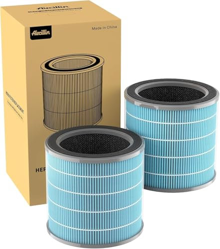 Aircillin 2-Pack H13 Filtro HEPA de Repuesto Aire AP070A & AP070B, Filtro de Carbón Activado de Alta Eficiencia, Elimina Polen, Polvo, Caspa de Mascotas y Otros Alérgenos