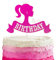 Bar-bie Girl Cake Topper 4th for Girls,Kids Birthday Cake Decorations,Girls Cartoon Theme Cake Cupcake Topper Bar-bie Happy 4th Birthday Cake Toppers for Kids,Girl,Barbie 4th Party Cake Decor